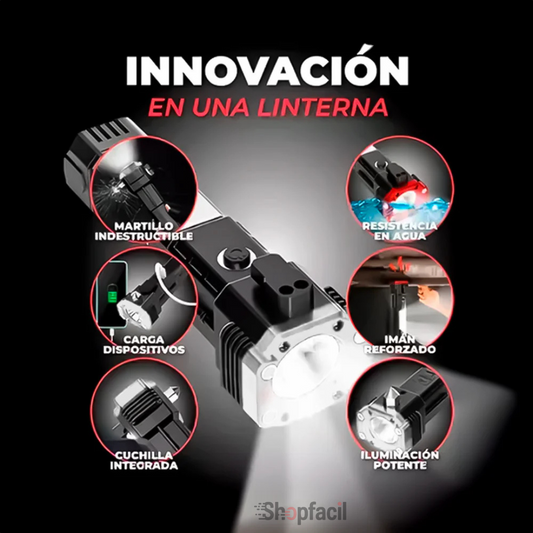 LINTERNA MARTILLO RECARGABLE USB